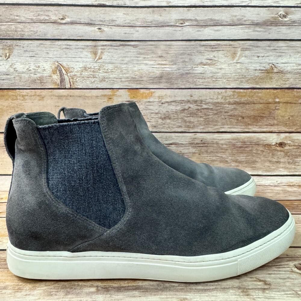 Vince Womens Gray Suede Leather High Top Minimalist Sneaker Booties 10M